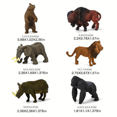 6pcs Kids Dino Toy Model Set Baby Wildlife Park Farm Animals Halloween