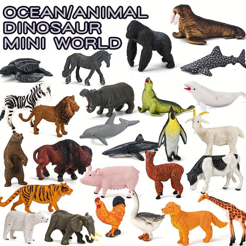 6pcs Kids Dino Toy Model Set Baby Wildlife Park Farm Animals Halloween