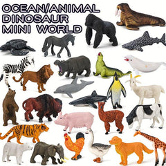 6pcs Kids Dino Toy Model Set Baby Wildlife Park Farm Animals Halloween