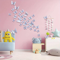 24pcs Glittery 3D Butterfly Wall Stickers - Sparkle Up Your Home Decor