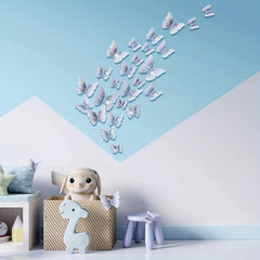 24pcs Glittery 3D Butterfly Wall Stickers - Sparkle Up Your Home Decor