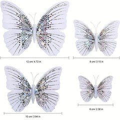 24pcs Glittery 3D Butterfly Wall Stickers - Sparkle Up Your Home Decor