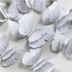 24pcs Glittery 3D Butterfly Wall Stickers - Sparkle Up Your Home Decor