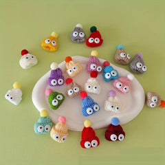 12pcs Mini Knitted Little Hat Doll Toy Accessories Woolen Hat Decoration