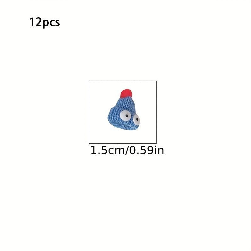 12pcs Mini Knitted Little Hat Doll Toy Accessories Woolen Hat Decoration