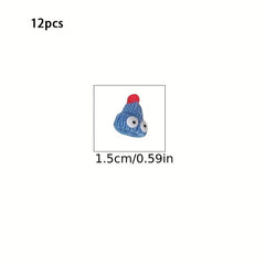 12pcs Mini Knitted Little Hat Doll Toy Accessories Woolen Hat Decoration