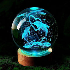 3D Dolphin Crystal Ball Night Light Birthday Gift