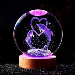 3D Dolphin Crystal Ball Night Light Birthday Gift