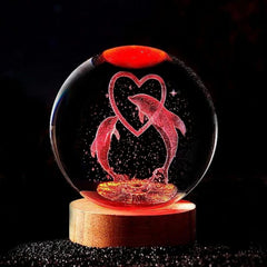 3D Dolphin Crystal Ball Night Light Birthday Gift