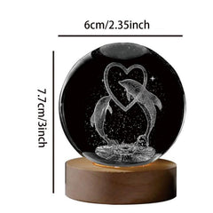 3D Dolphin Crystal Ball Night Light Birthday Gift