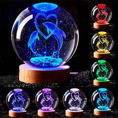 3D Dolphin Crystal Ball Night Light Birthday Gift