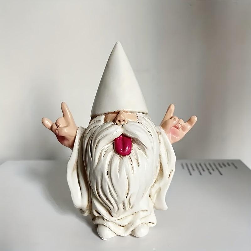 Rocker Gnome Garden Statue for Fairy Garden, Outdoor Garden Gnome Decor
