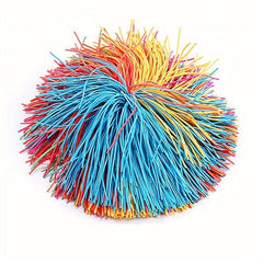 4pcs Sensory Decompression Rubber Band Wool Ball Rubber Ball