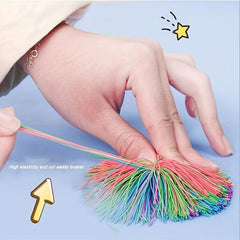 4pcs Sensory Decompression Rubber Band Wool Ball Rubber Ball