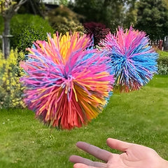 4pcs Sensory Decompression Rubber Band Wool Ball Rubber Ball