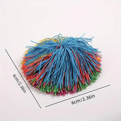 4pcs Sensory Decompression Rubber Band Wool Ball Rubber Ball