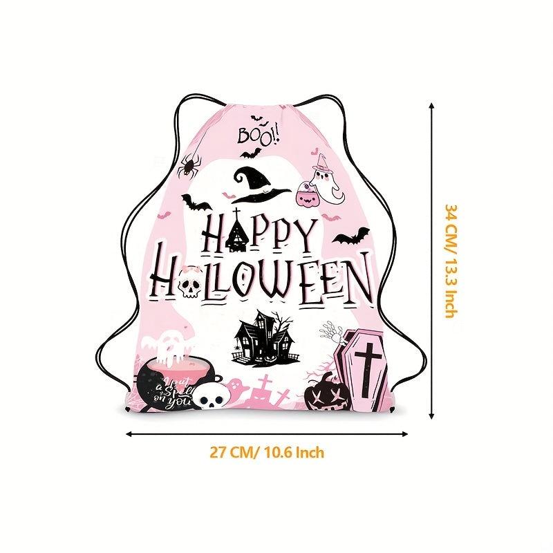 Halloween Drawstring Backpack Bag Shoulder Storage Portable Bag
