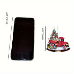 Acrylic Christmas Bus Mirror Hanging Ornament