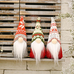 3pcs Christmas Faceless Old Man Santa Doll Ornament