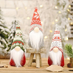 3pcs Christmas Faceless Old Man Santa Doll Ornament