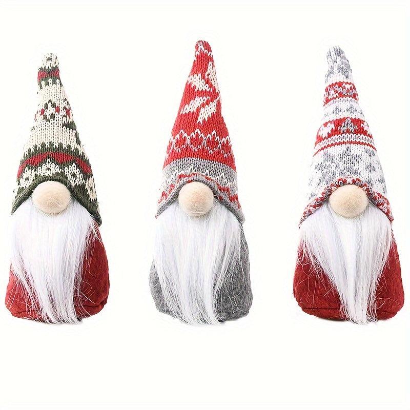 3pcs Christmas Faceless Old Man Santa Doll Ornament