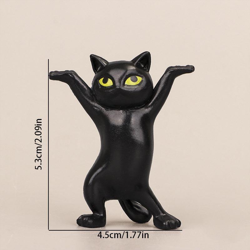 Plastic Dancing Cat Ornaments Desk Decoration PVC Cat Holder Crafts