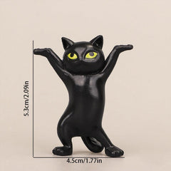 Plastic Dancing Cat Ornaments Desk Decoration PVC Cat Holder Crafts