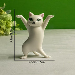 Plastic Dancing Cat Ornaments Desk Decoration PVC Cat Holder Crafts