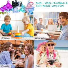 24pcs Mini Pop Fidget Keychain Sensory Toys Stress Relief Party Favors