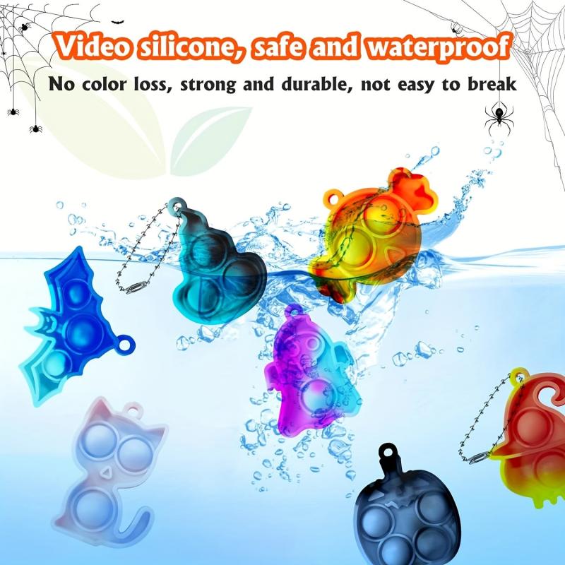24pcs Mini Pop Fidget Keychain Sensory Toys Stress Relief Party Favors