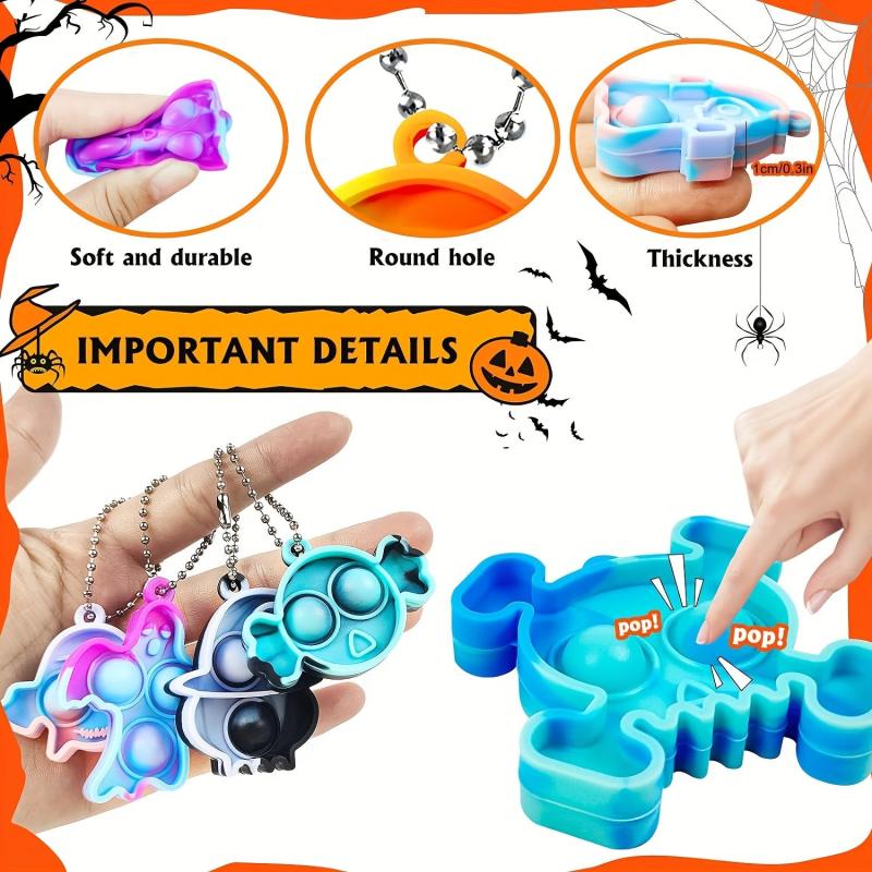 24pcs Mini Pop Fidget Keychain Sensory Toys Stress Relief Party Favors