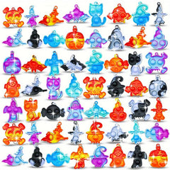 24pcs Mini Pop Fidget Keychain Sensory Toys Stress Relief Party Favors