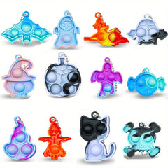24pcs Mini Pop Fidget Keychain Sensory Toys Stress Relief Party Favors