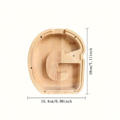 Wooden Transparent Letter Savings Can Large Capacity Desktop Decoration