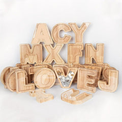 Wooden Transparent Letter Savings Can Large Capacity Desktop Decoration