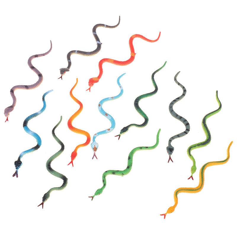 12Pcs Plastic Snake Model Funny Scary Kids Gag Halloween Prank Prop Decor
