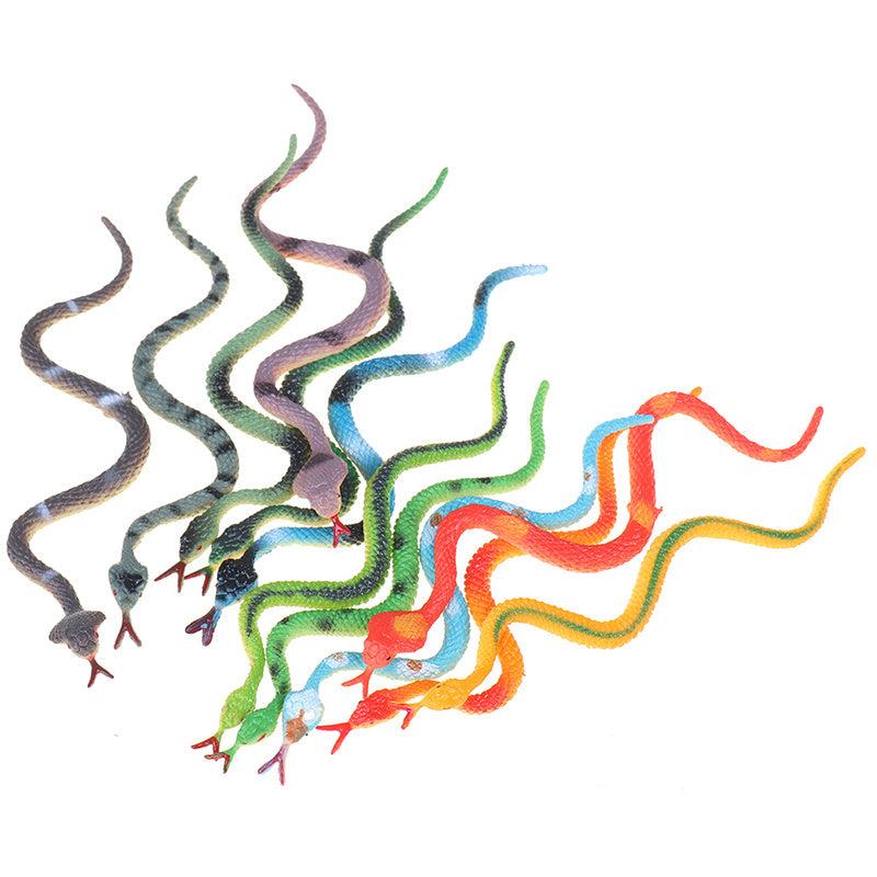 12Pcs Plastic Snake Model Funny Scary Kids Gag Halloween Prank Prop Decor