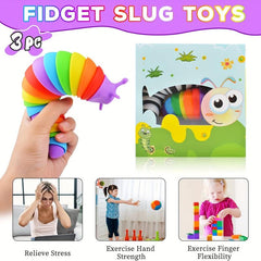 3Pcs Fidget Slugs Toy Sensory Autism Toys for Kids & Adults Stress Relief