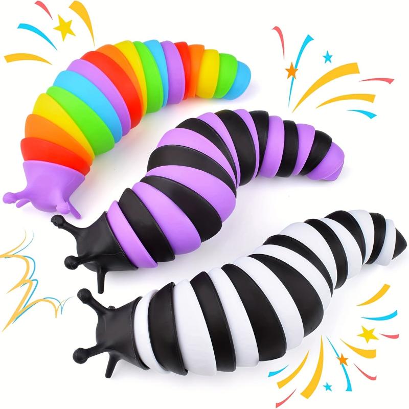 3Pcs Fidget Slugs Toy Sensory Autism Toys for Kids & Adults Stress Relief