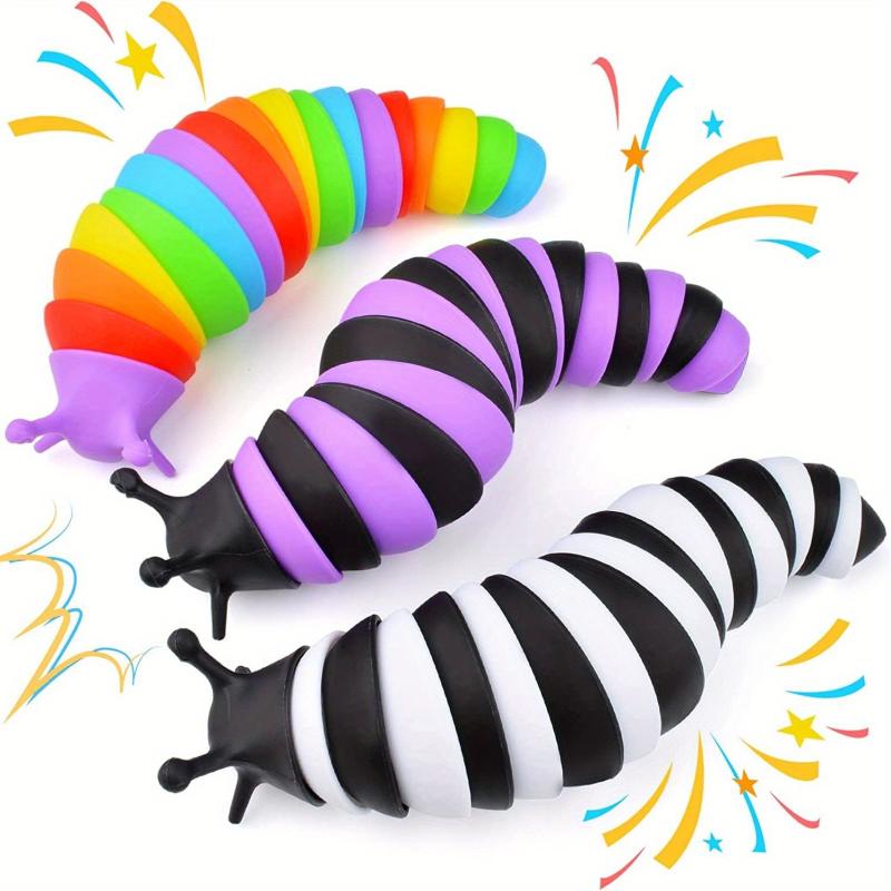 3Pcs Fidget Slugs Toy Sensory Autism Toys for Kids & Adults Stress Relief