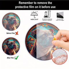 Acrylic Dog Window Wall Suncatcher Decor Round Hangings