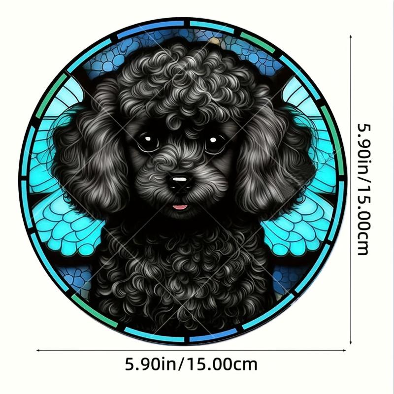 Acrylic Dog Window Wall Suncatcher Decor Round Hangings