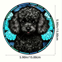 Acrylic Dog Window Wall Suncatcher Decor Round Hangings