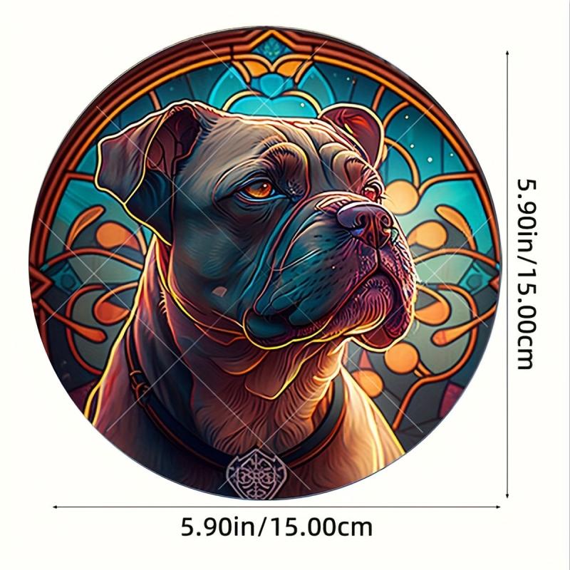 Acrylic Dog Window Wall Suncatcher Decor Round Hangings