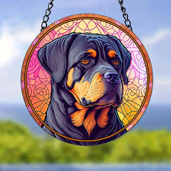 Acrylic Dog Window Wall Suncatcher Decor Round Hangings