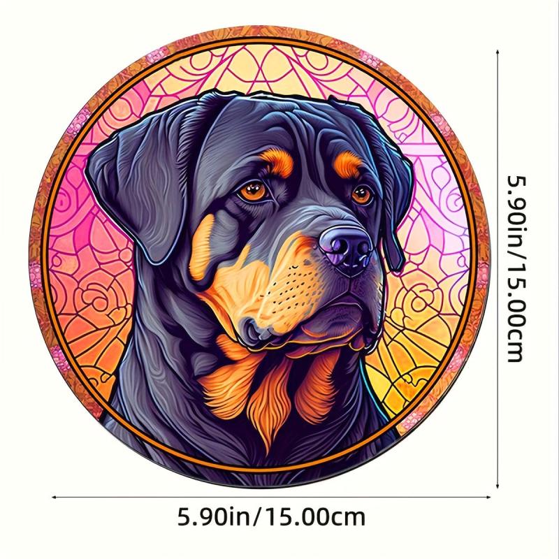 Acrylic Dog Window Wall Suncatcher Decor Round Hangings