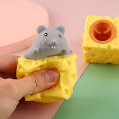 Cheese Mouse Cup Silicone Squeeze Toy Yellow Squirrel