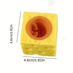 Cheese Mouse Cup Silicone Squeeze Toy Yellow Squirrel