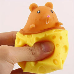 Cheese Mouse Cup Silicone Squeeze Toy Yellow Squirrel
