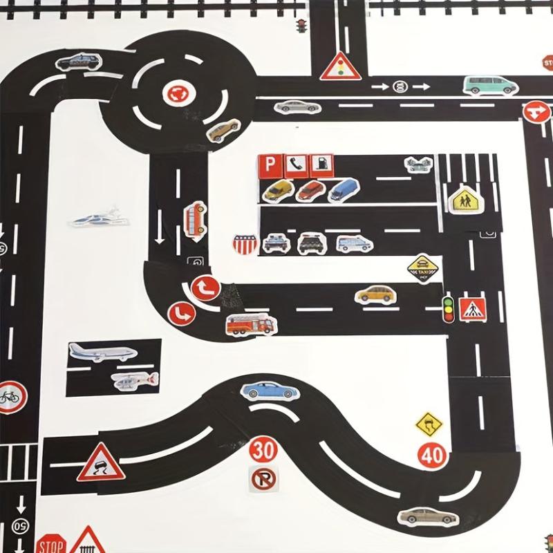 Transportation Railway Road & Paper Tape DIY Scrapbook Sticker Craft